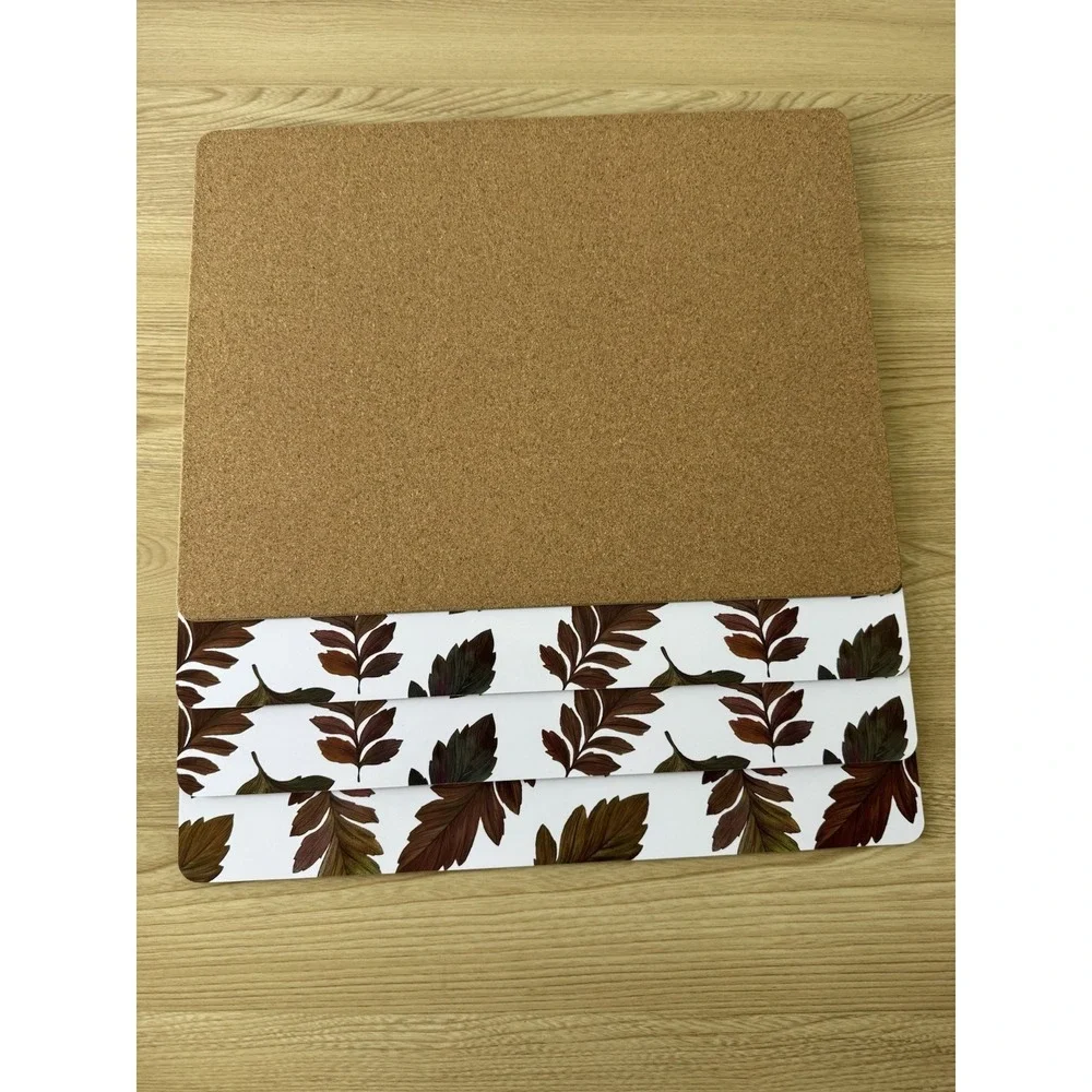 Set of 4 Fall Autumn Leaf Cork Back Placemats 16 x 12 Harvest Table Decor